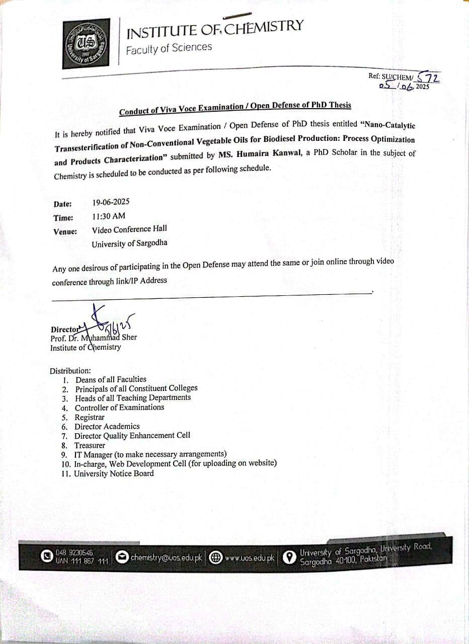 Conduct of Viva Voce Examination / Open Defence of PhD Thesis